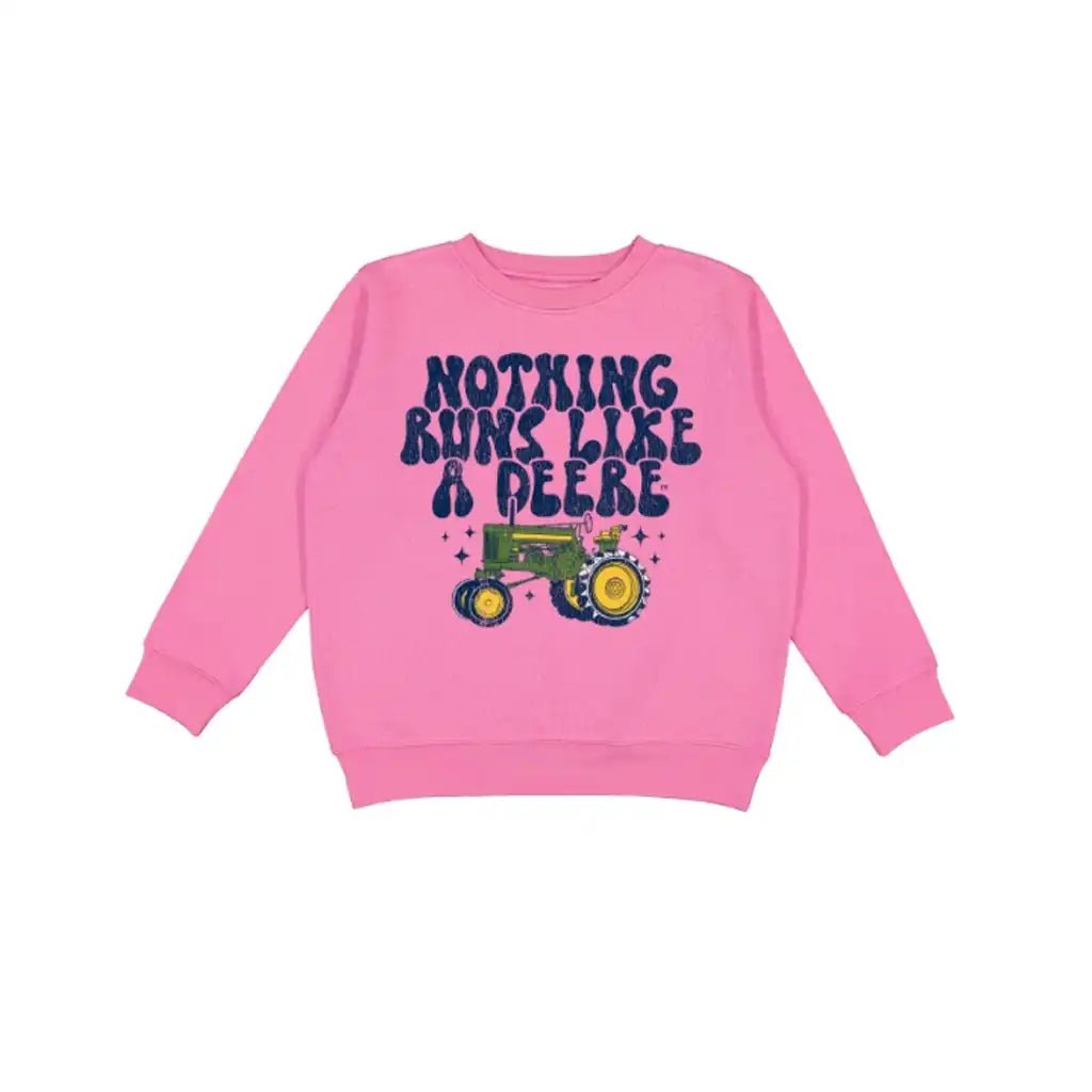 John Deere Girl's Pink Sweatshirt w/ Graphic - John Deere