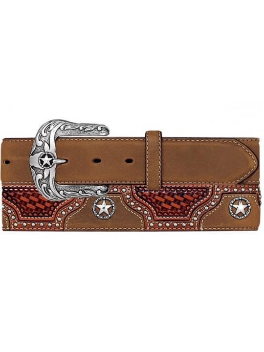 Justin Men's Belt Texas All Star Aged Bark