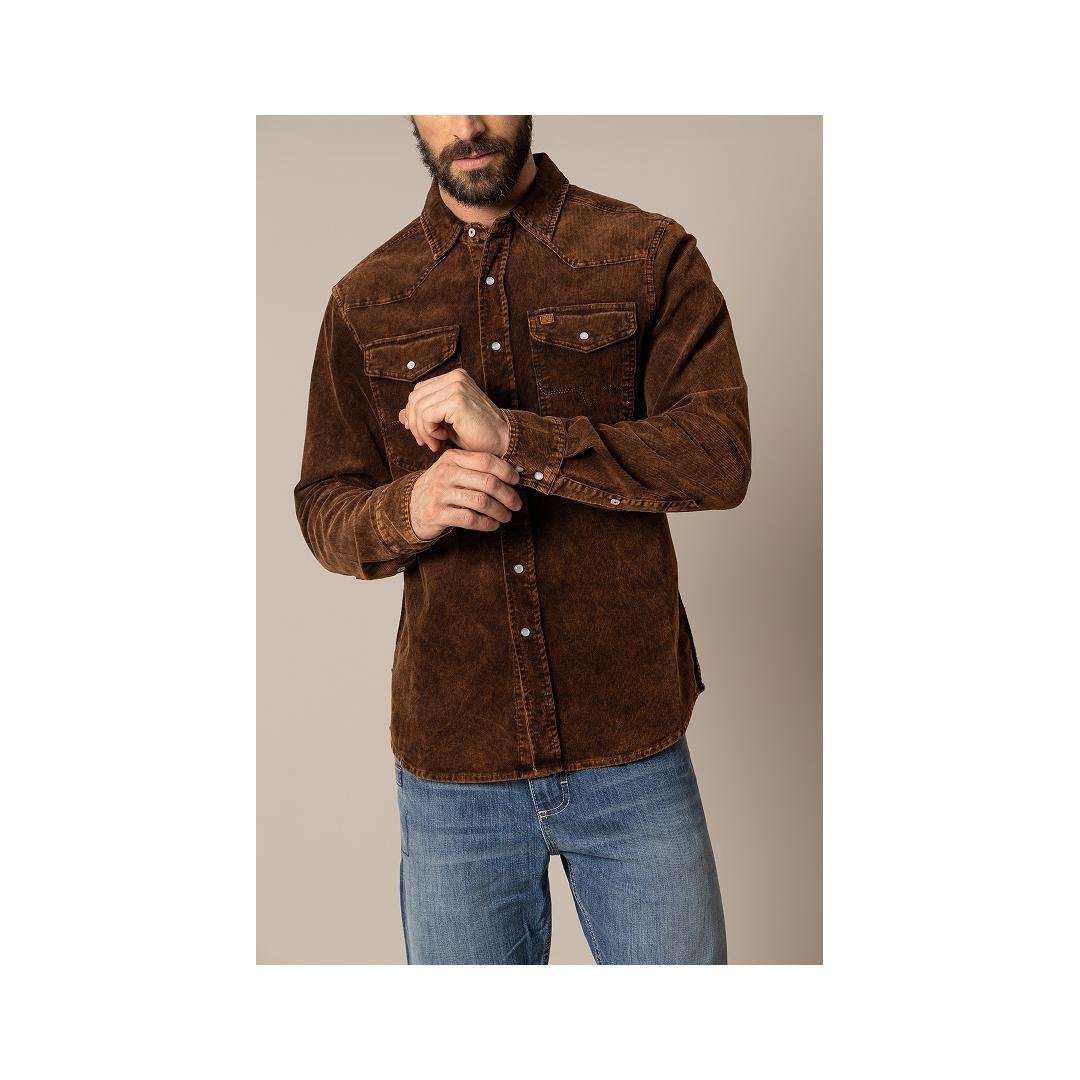 Kimes Ranch Men's Catalina Cord Button Up Dark Brown - Kimes Ranch
