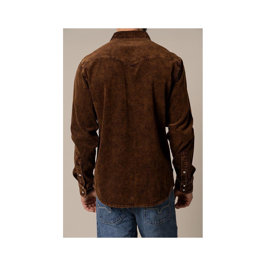 Kimes Ranch Men's Catalina Cord Button Up Dark Brown - Kimes Ranch