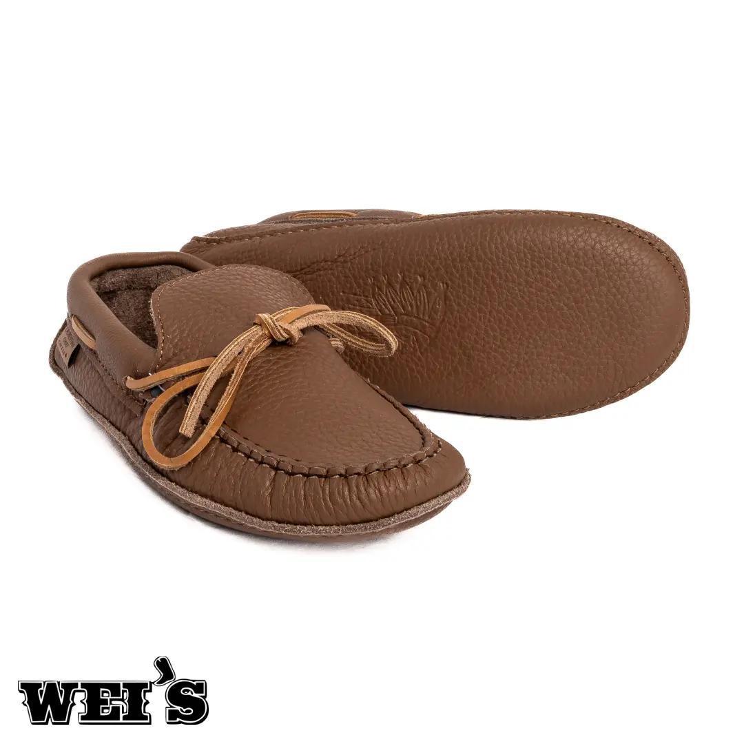 Laurentian Chief Men's Moccasins Padded Ski Sole Amik Brown 9267M