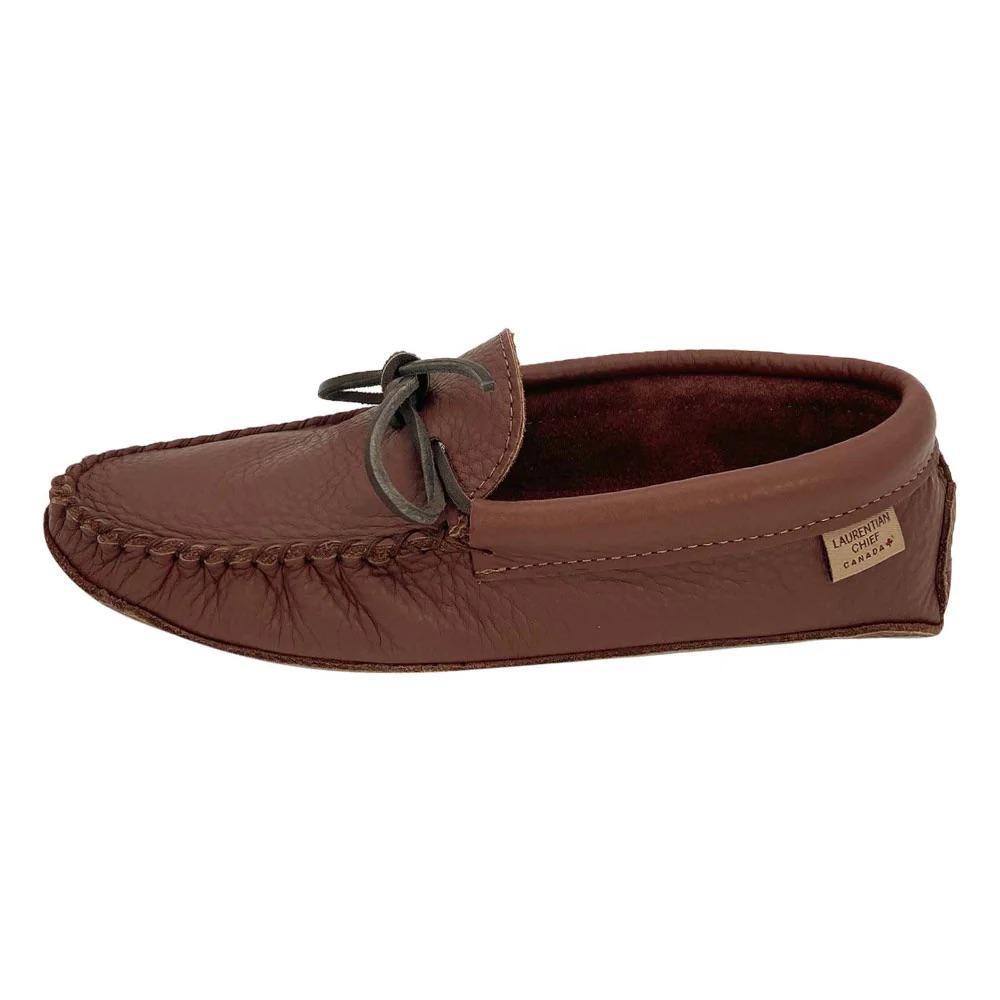 Laurentian Chief Men's Moccasins Woodstain Leather Unlined 3112
