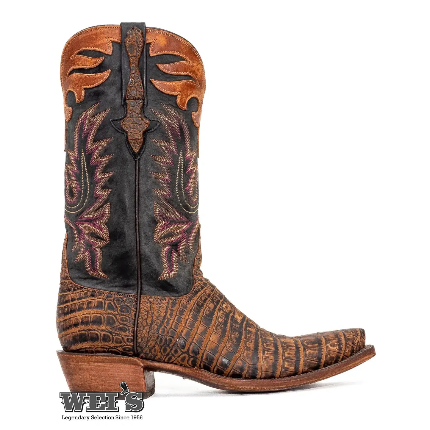 Lucchese Men's Cowboy Boots 13" Exotic Caimen Snip Toe L1424.53