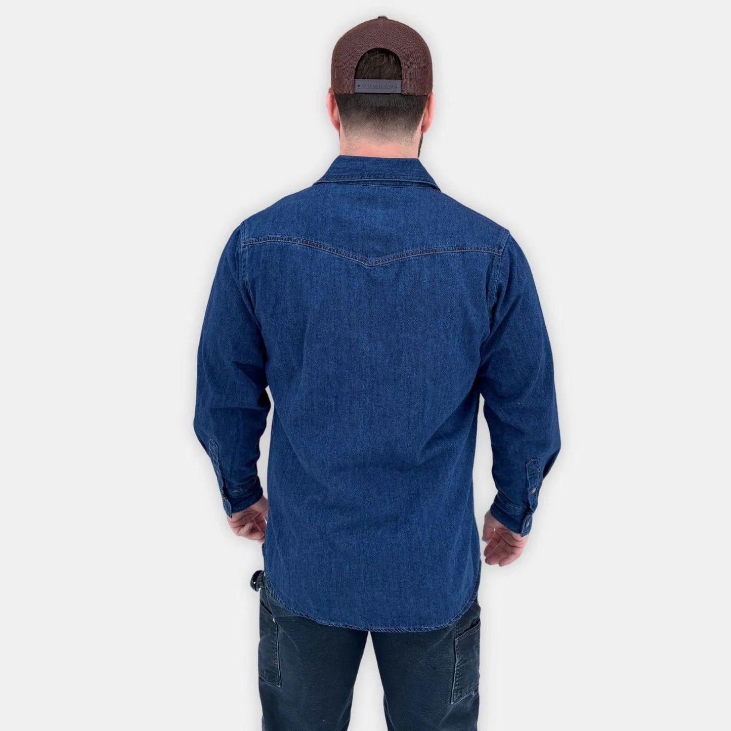 MWG Men's Western Snap Denim Long Sleeve Shirt