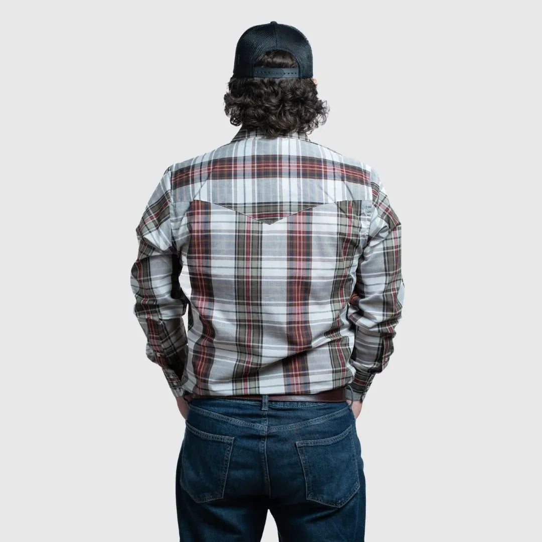 MWG Apparel Men's Snap Plaid Shirt - Beige weis-western-wear