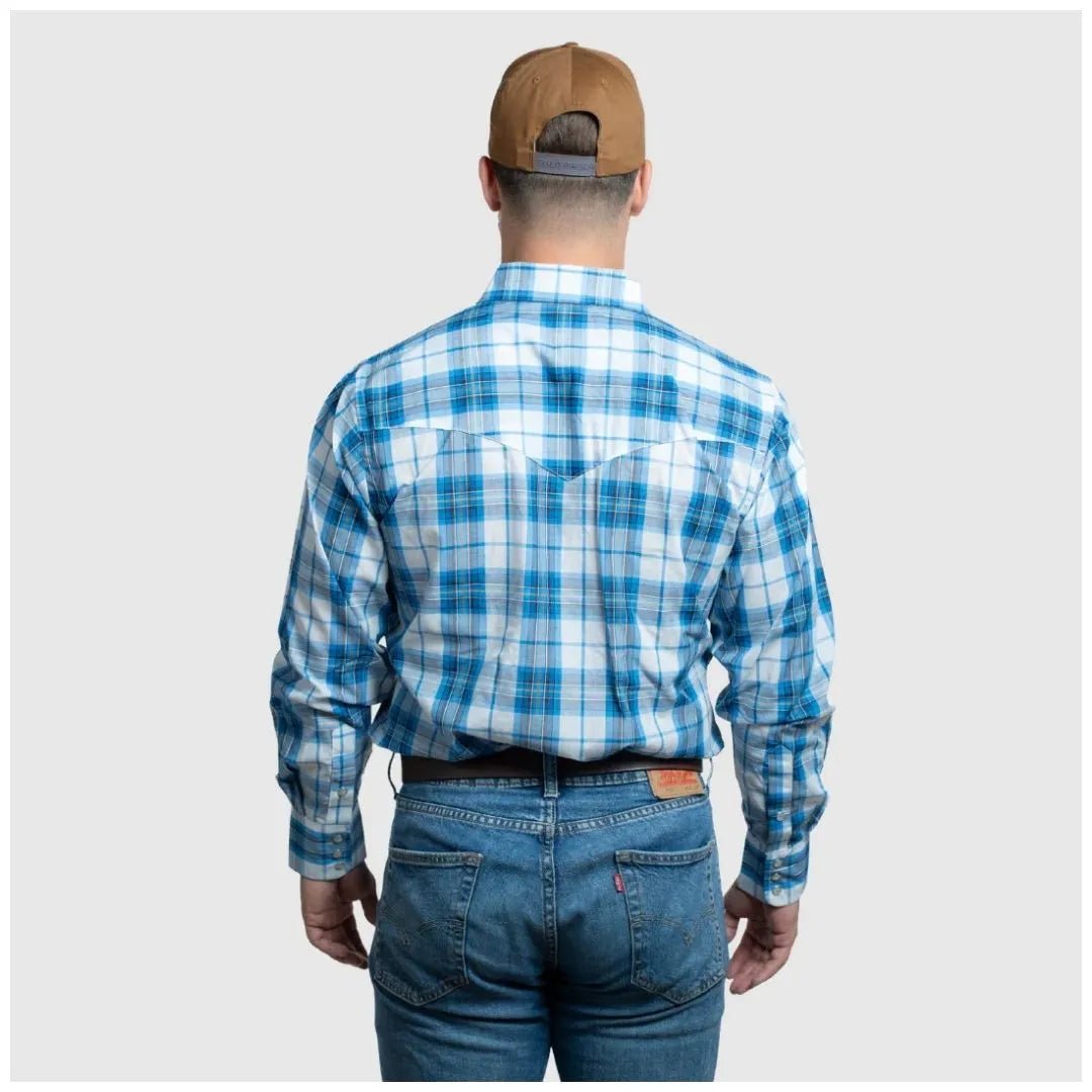 MWG Apparel Men's Snap Plaid Shirt - Natural - MWG