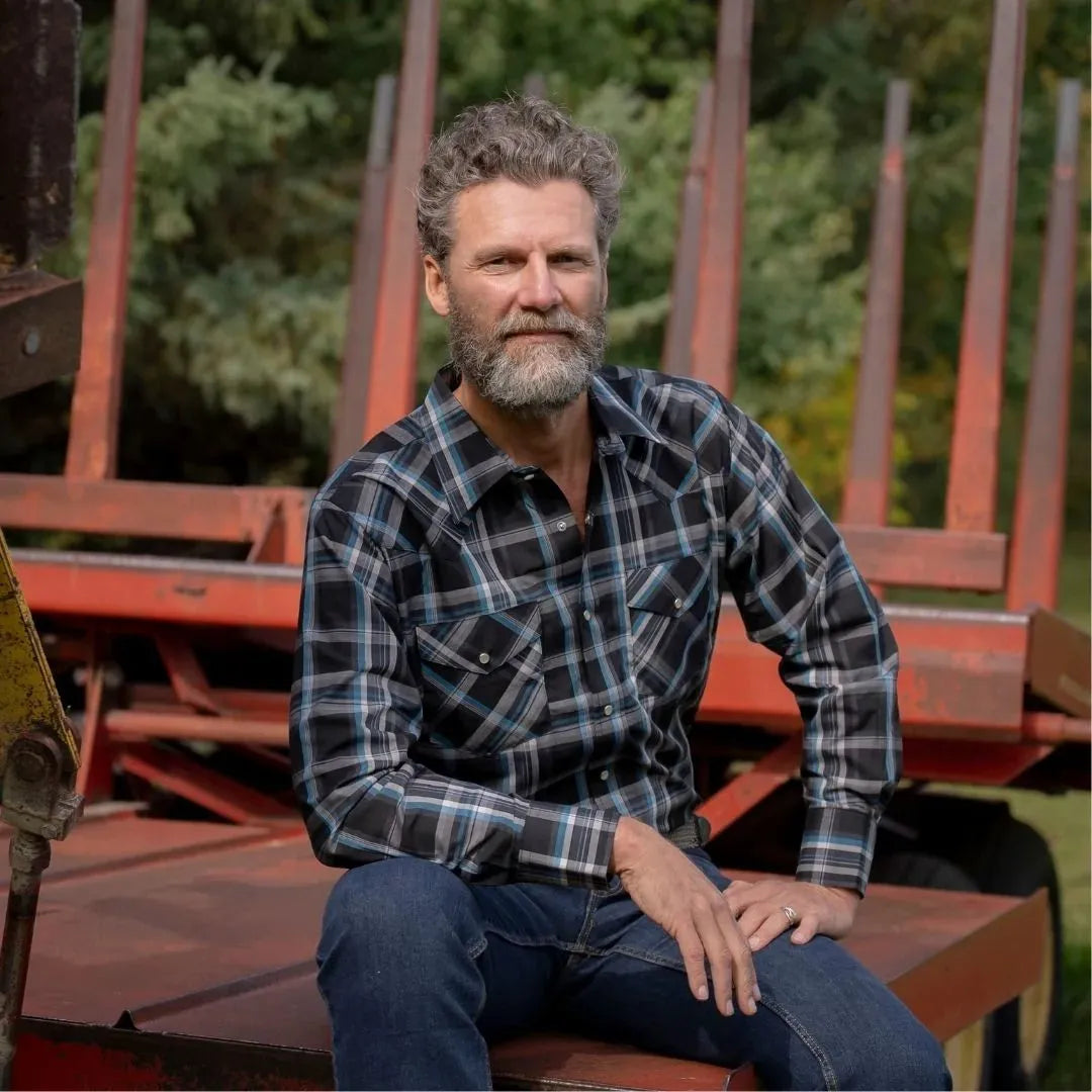 MWG Apparel Men's Snap Plaid Shirt - Black weis-western-wear