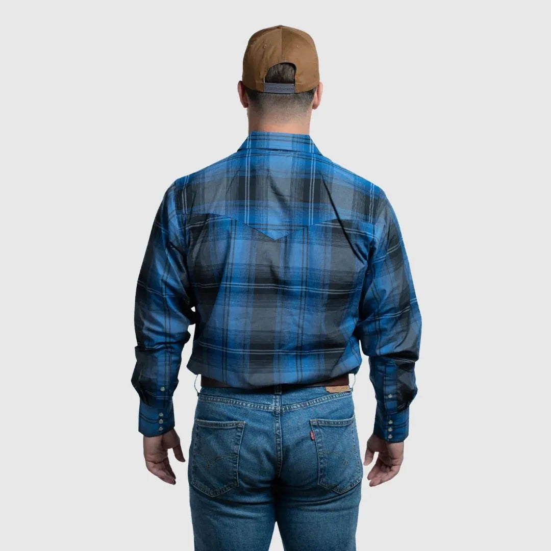 MWG Men's Snap Plaid Shirt - Blue weis-western-wear