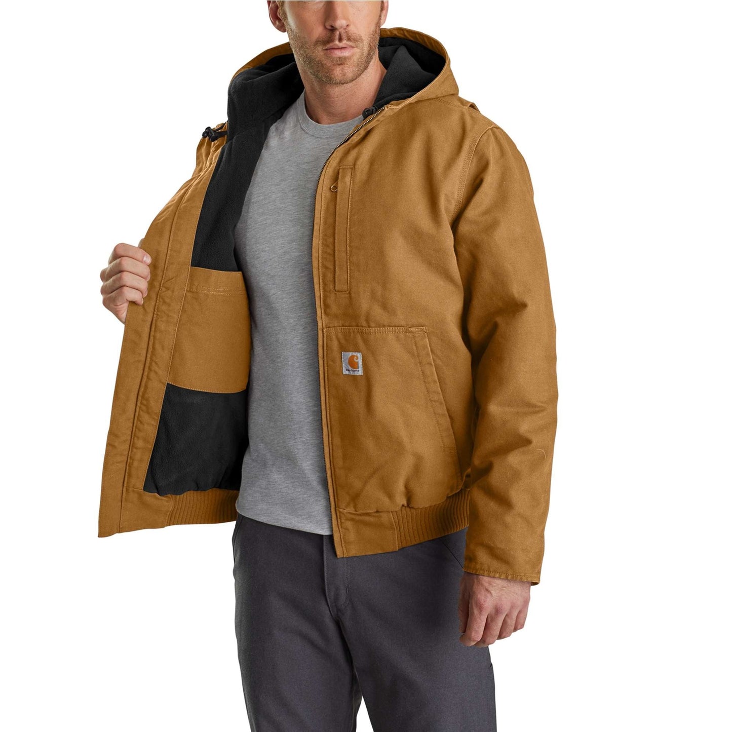 Carhartt Men’s Loose Fit Firm Duck Blanket-Lined Chore Coat C01