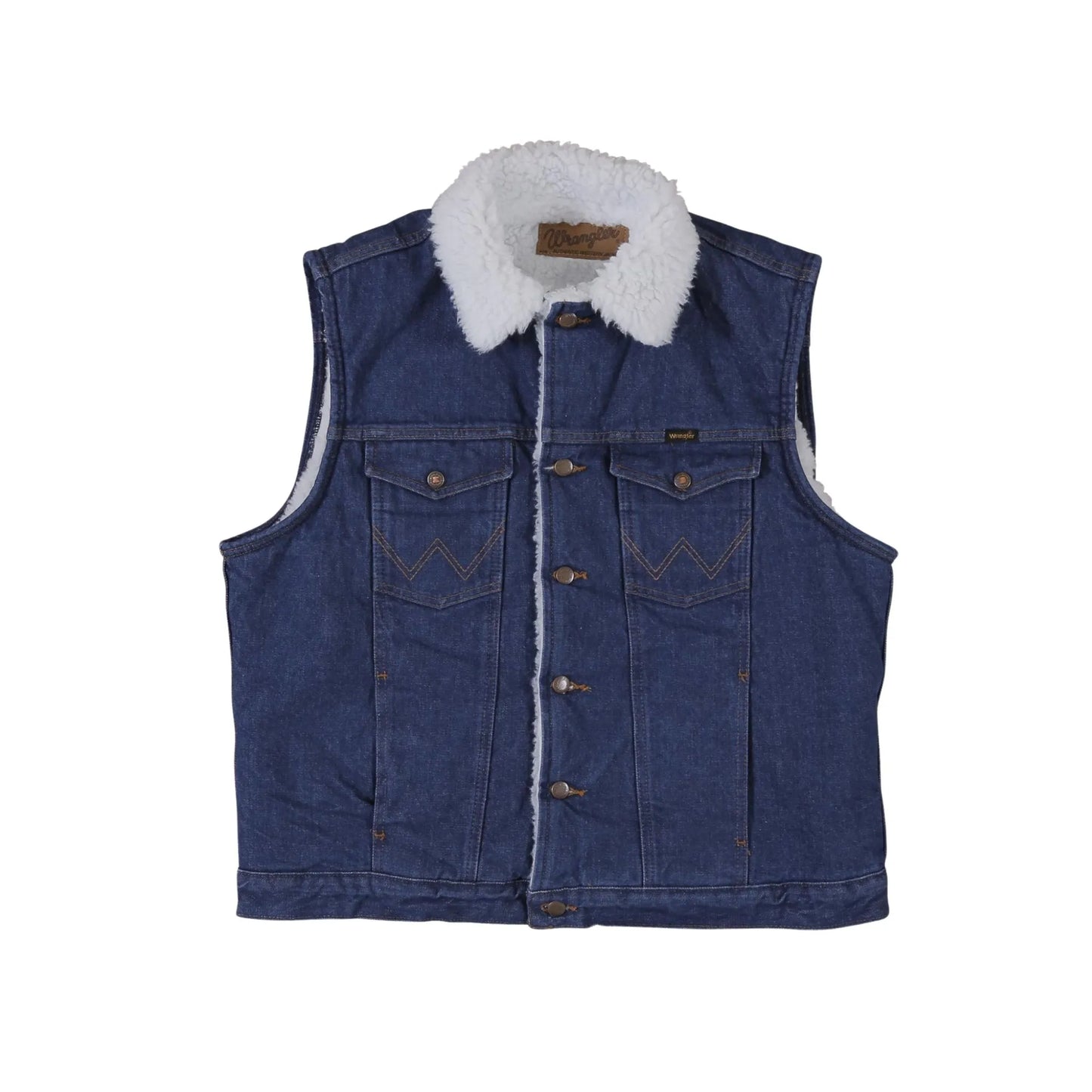 Wrangler Men's Sherpa Lined Denim Vest - Prewashed - Wrangler