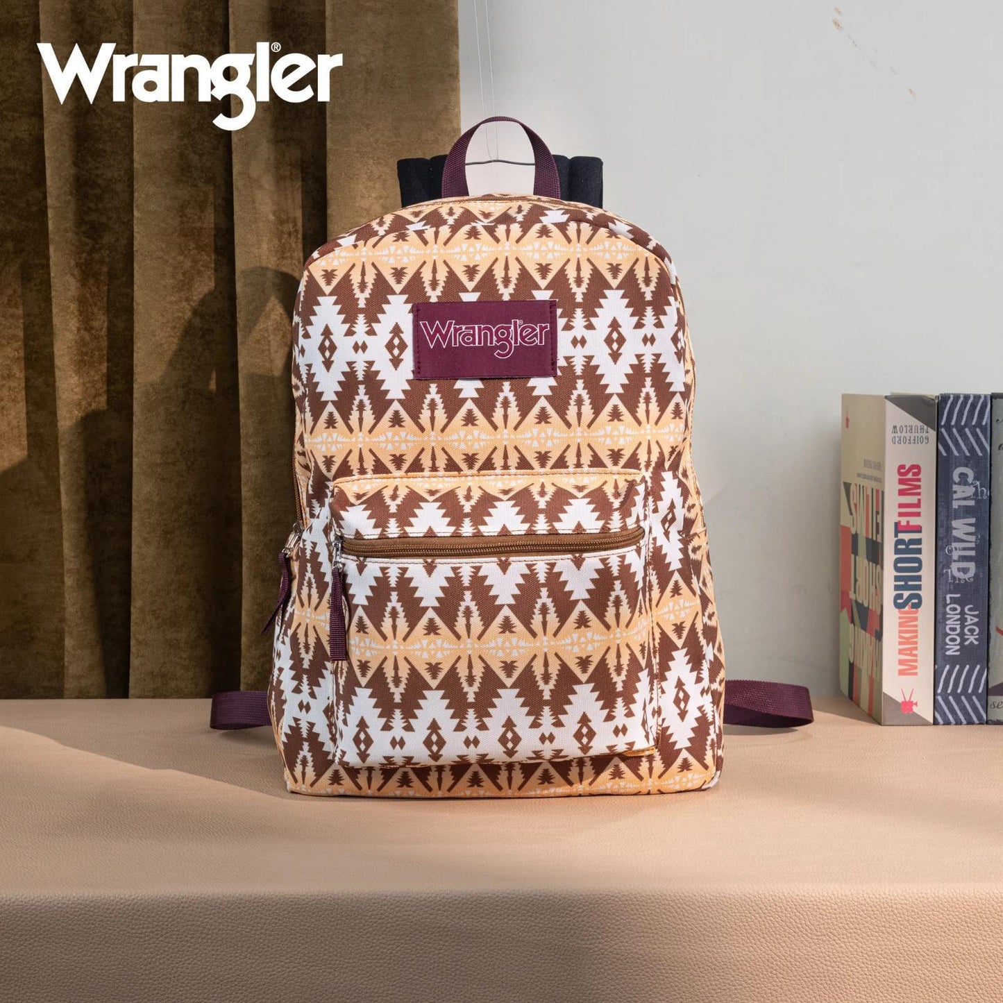 Montana West Wrangler Aztec Print Backpack -Brown - Montana West