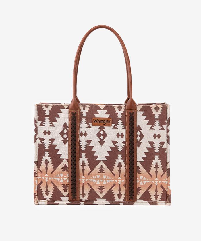 Montana West Wrangler Aztec Print Canvas Tote Bag