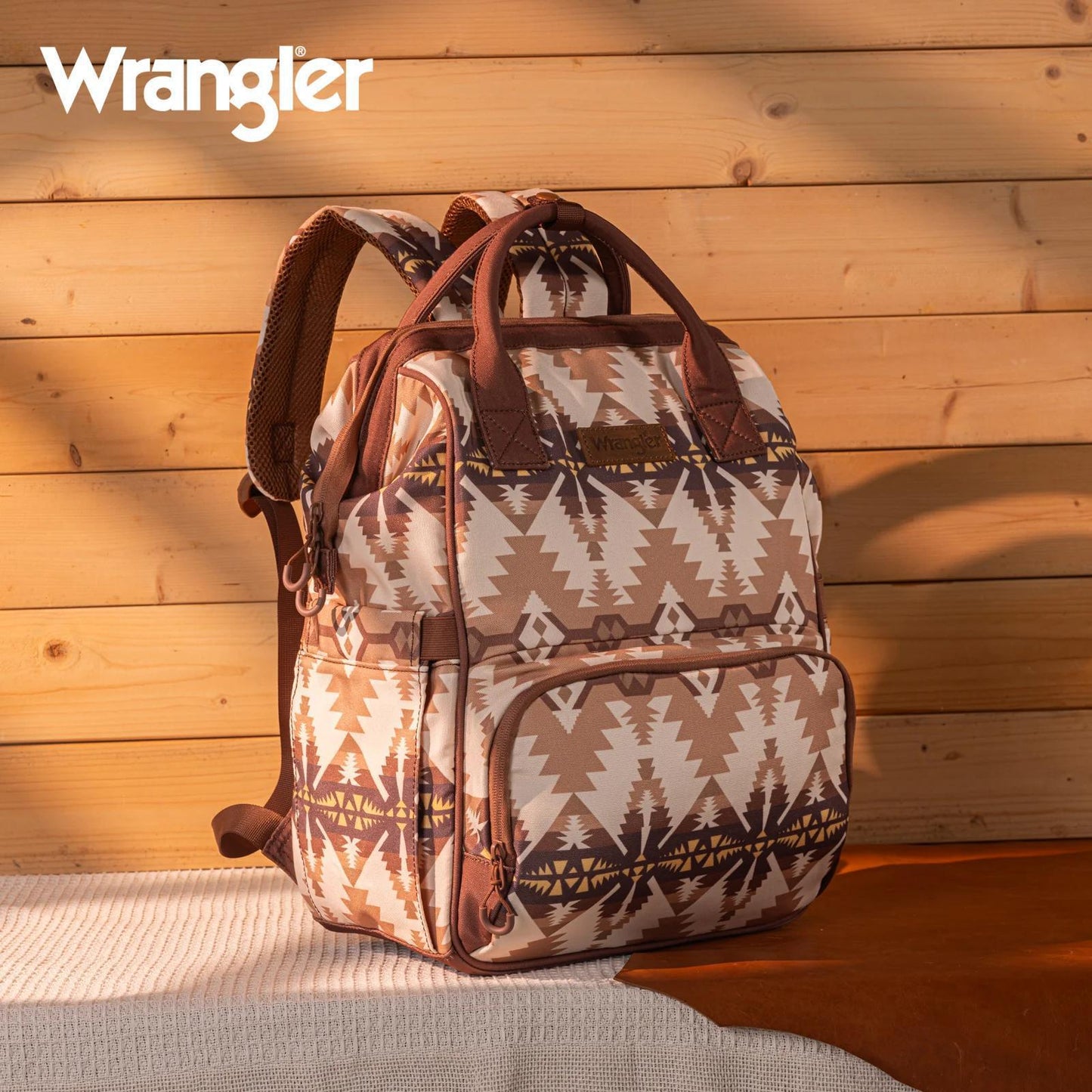 Montana West Wrangler Aztec Printed Callie Backpack - Tan - Montana West