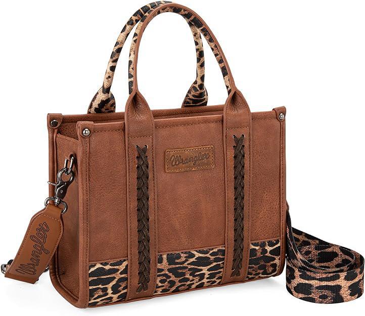 Montana West Wrangler Leopard Print Concealed Carry Tote/Crossbody Leopard weis-western-wear