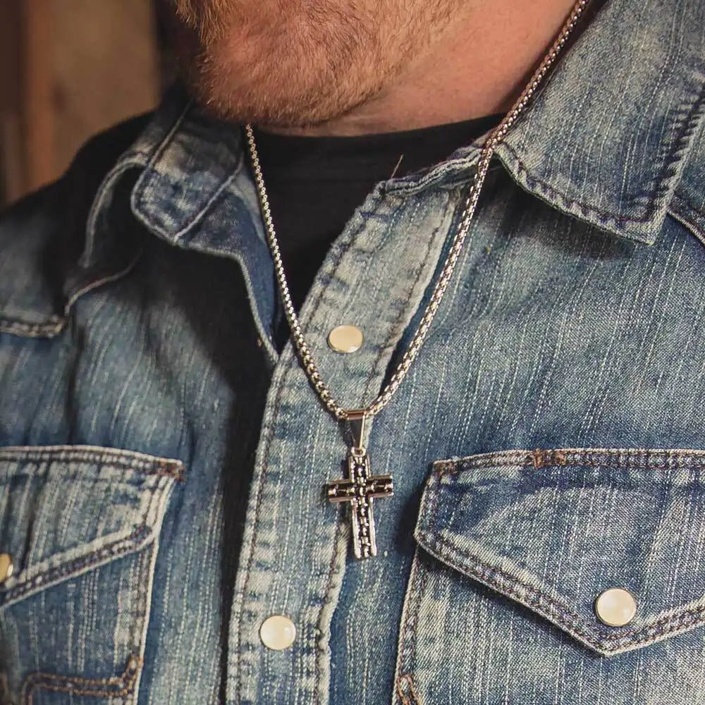 Montana Silversmiths Barbed Wire Cross Necklace - Montana Silversmiths