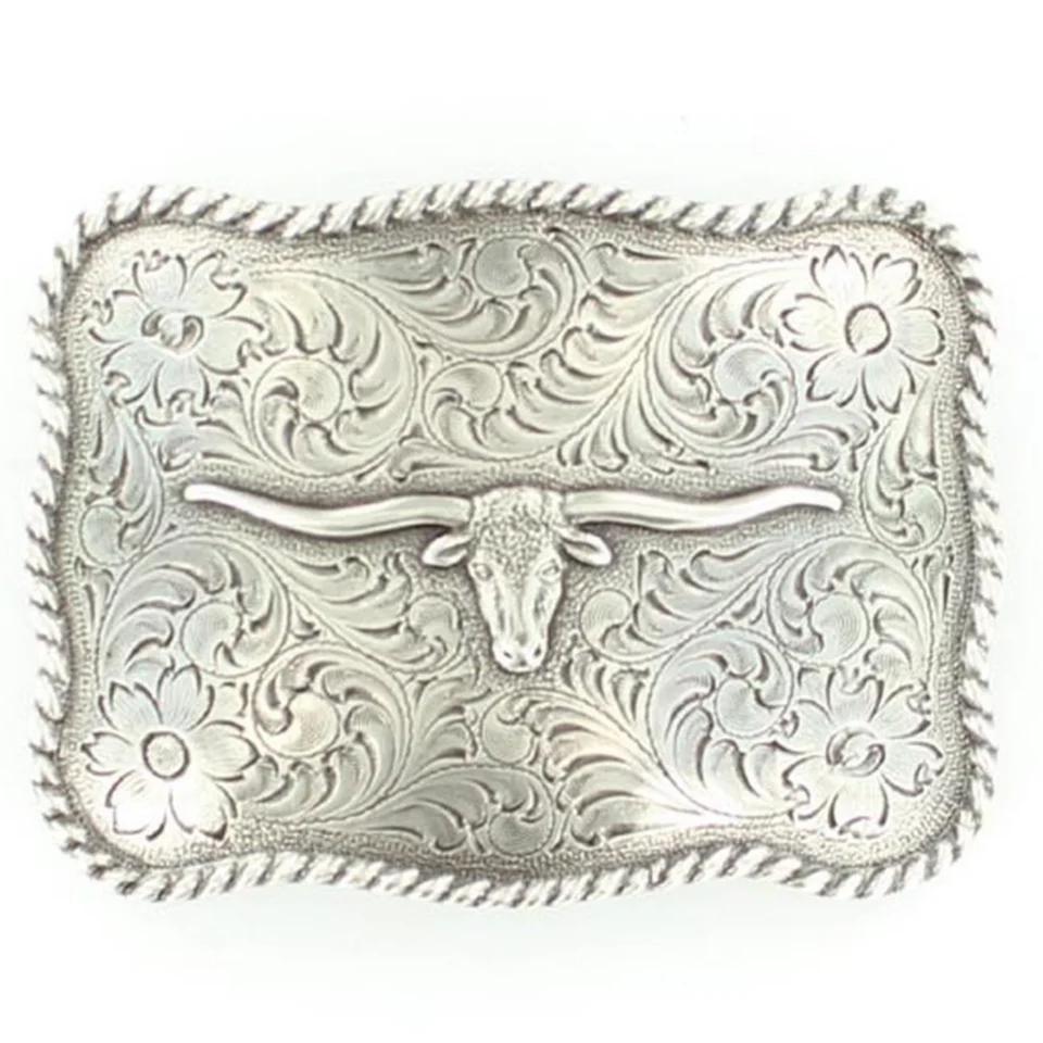 Nocona Antiqued Belt Buckle – Longhorn - Nocona