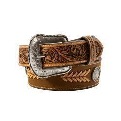 Nocona Boy's Belt 1 1/2"-1 1/4" Laced Body Brown