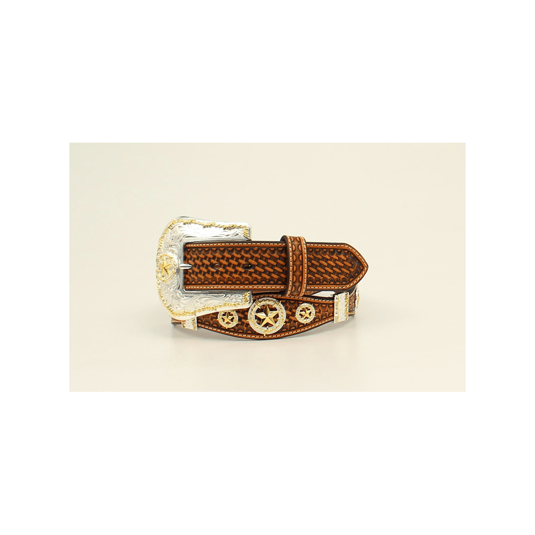 Nocona Men's Tan Embossed Concho Belt - Nocona