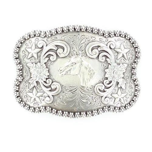 Nocona Rectangle Horse Head Belt Buckle - Nocona