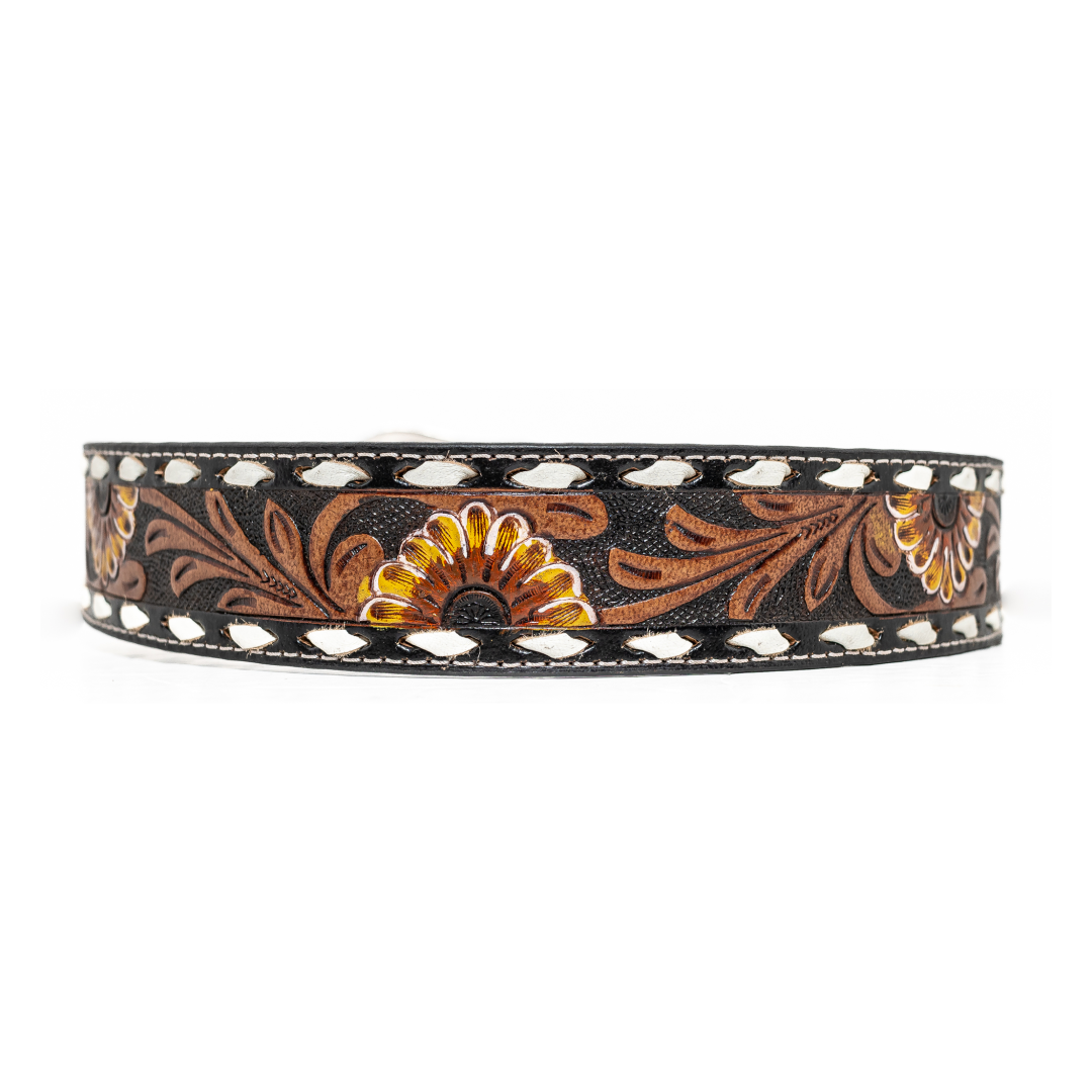 Nocona Women's Sunflower Buck Lacing Black Belt