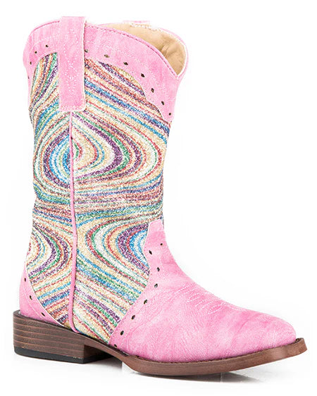 Roper Girl's Glitter Swirl Cowboy Boots