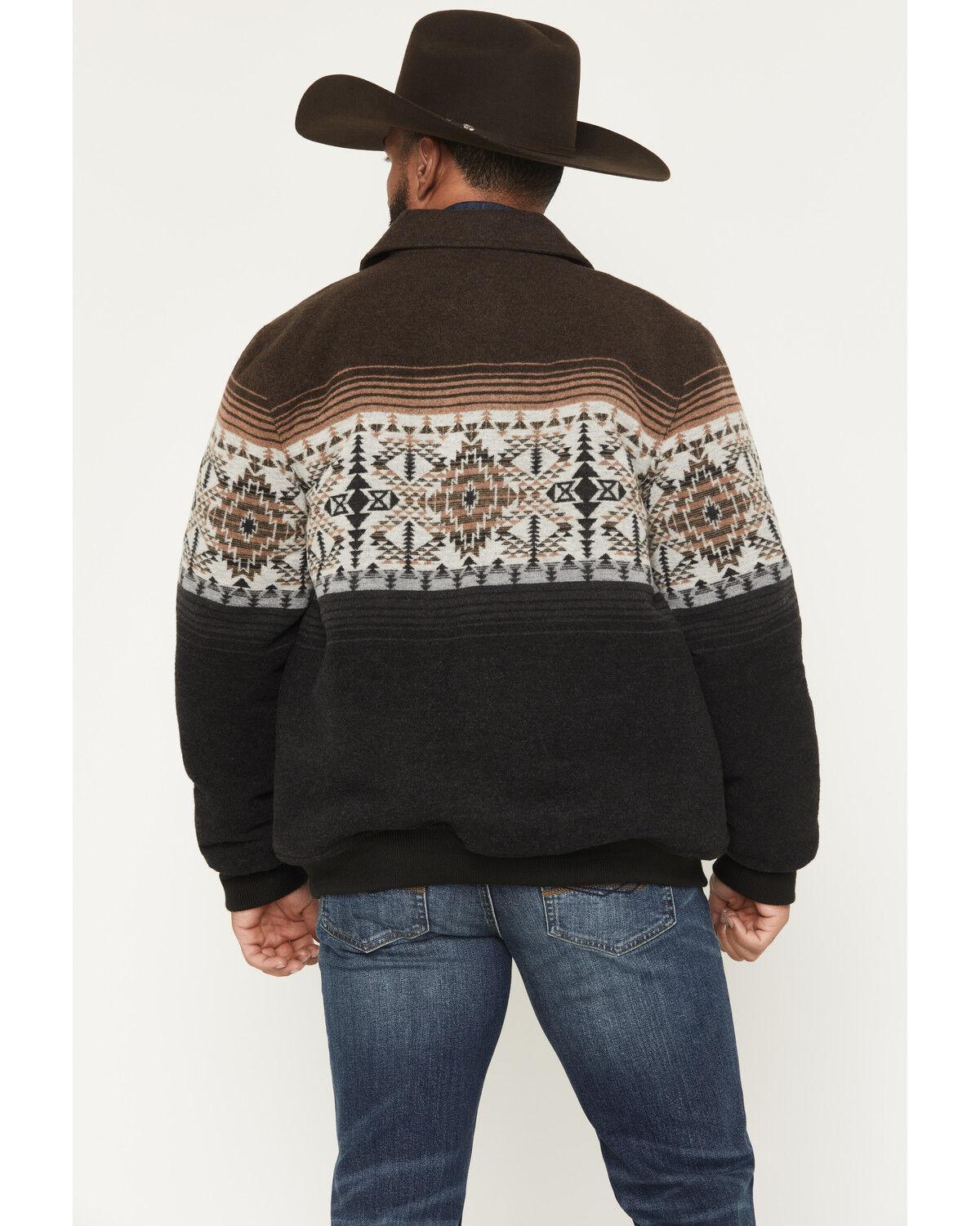 Panhandle Men's Pueblo Southwestern Border Print Bomber Jacket - Panhandle Slim