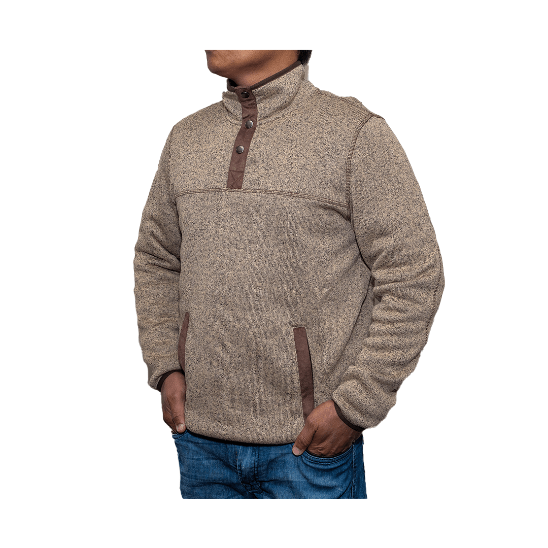 Panhandle Slim Men's Melange Henley Pullover Tan - Panhandle Slim