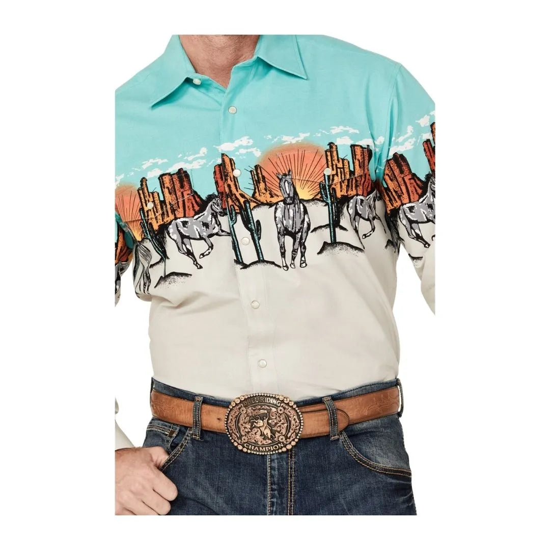 Panhandle Slim Men's Sunset Border Snap Shirt
