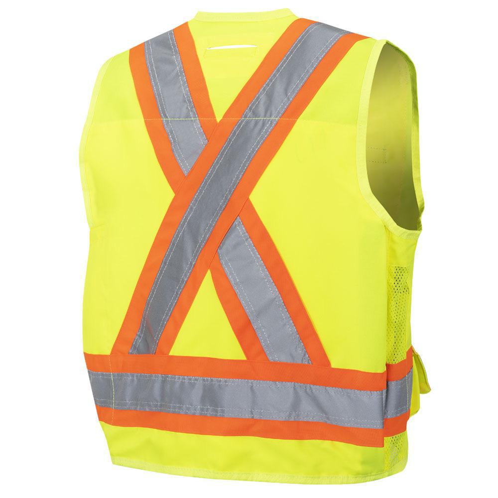 Pioneer Hi-Vis Poly Twill Surveyor's Safety Vest With Snap Closure