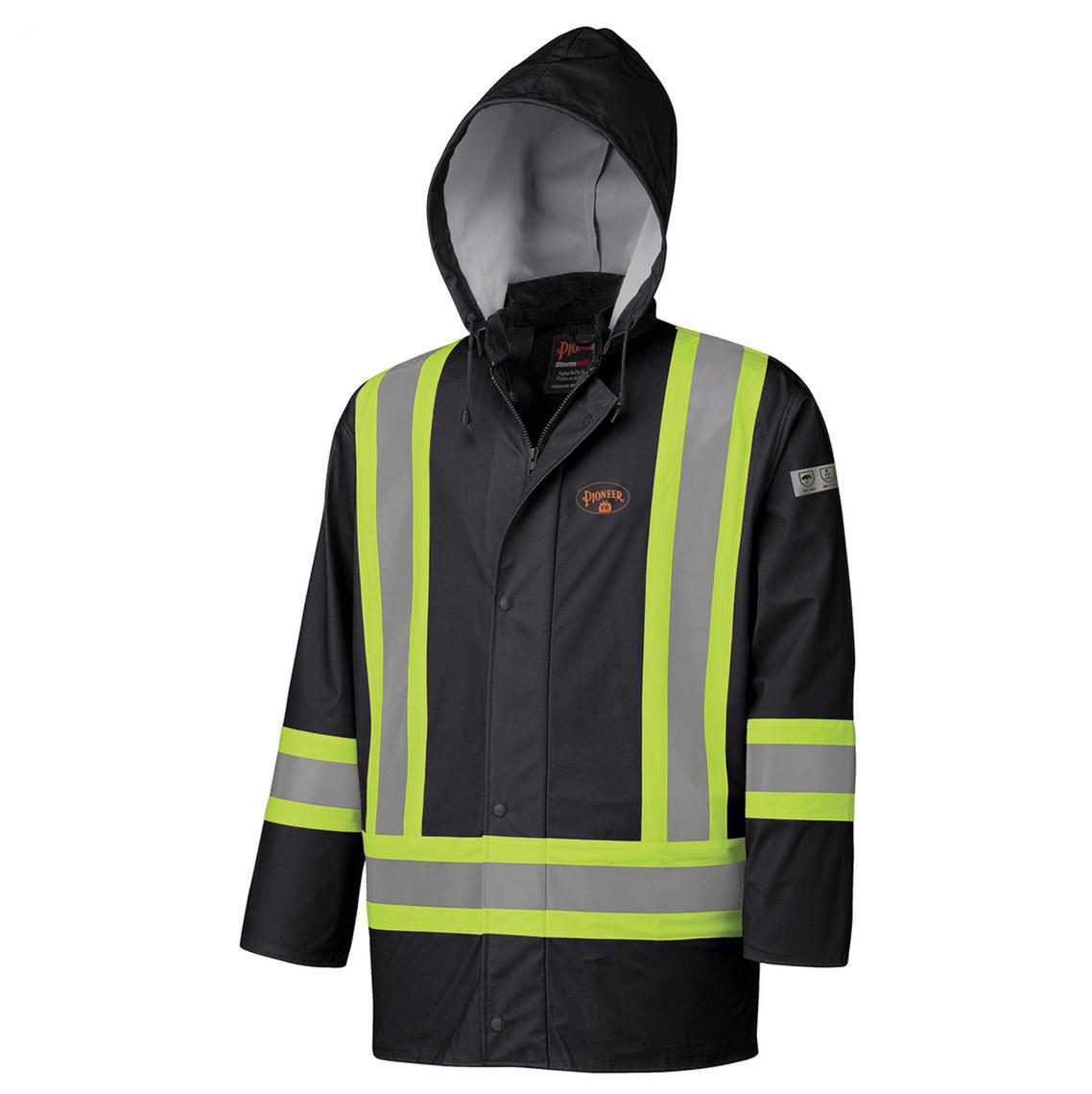 Pioneer Men's Flame Resistant PU Stretch Hi-Vis Waterproof Jacket