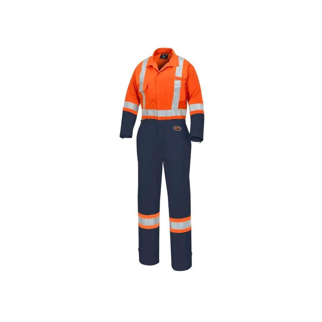 Pioneer Women's 2–Tone Poly/Cotton Safety Coveralls – Orange/Navy - Pioneer