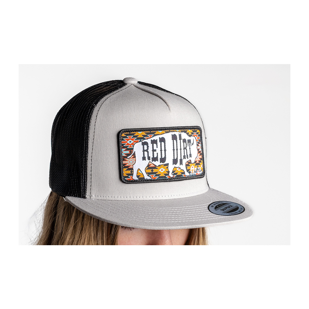 Red Dirt Hat Co Great White Silver w/ Black Cap