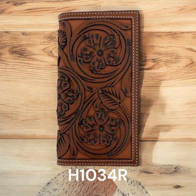 Ranger Belt Company Tooled Leather Wallet With Leather Inlay - Ranger Belt Co.