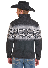 Rock & Roll Men's Fleece Border Aztec Pullover - Rock & Roll Denim