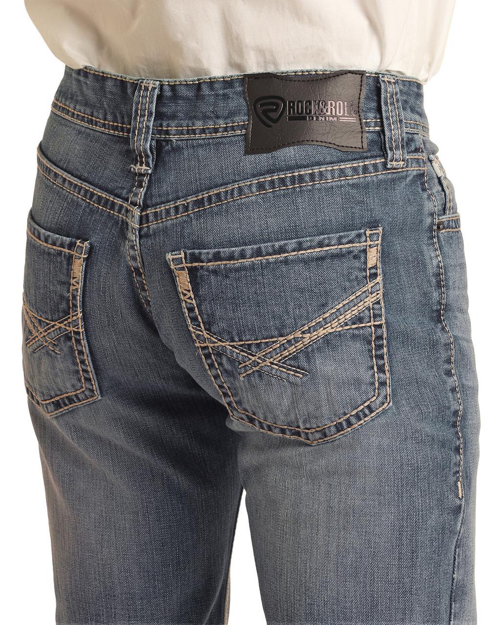 Rock & Roll Men's Pistol Regular Fit Straight Bootcut Jean BM1PD03707