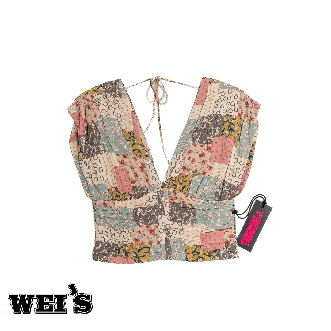 Rock & Roll Women's Gathered Top With Print -Clearance