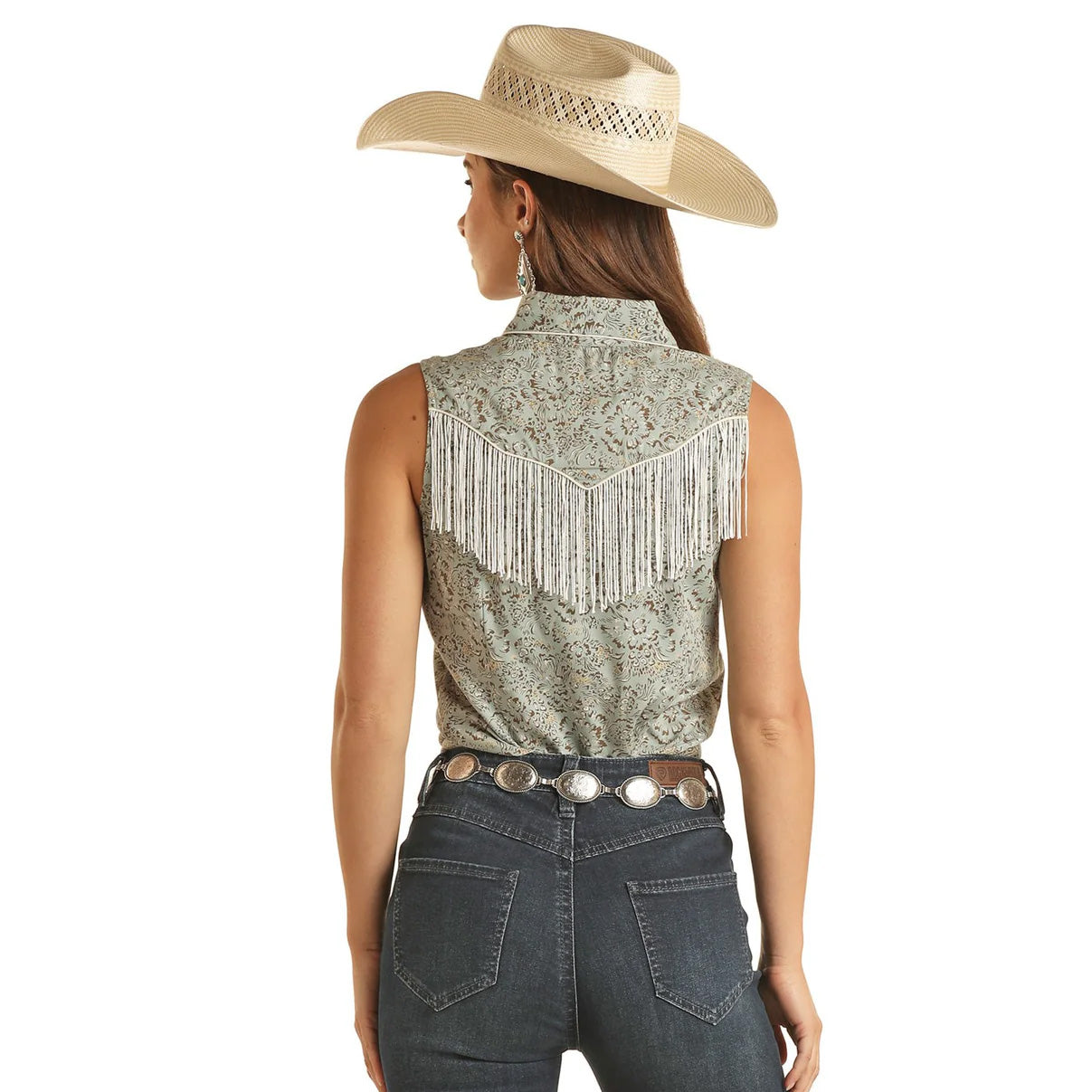 Rock & Roll Women's Sleeveless Snap with Fringe BWN0S03300