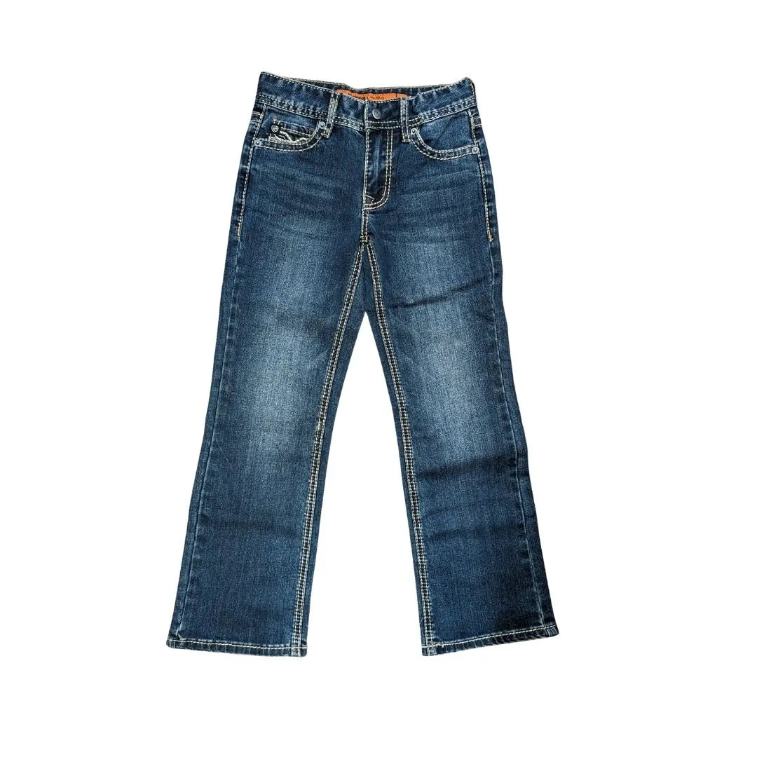 Rock & Roll Denim Boy's BB Gun Dark Wash Ladder Boot Cut Jean