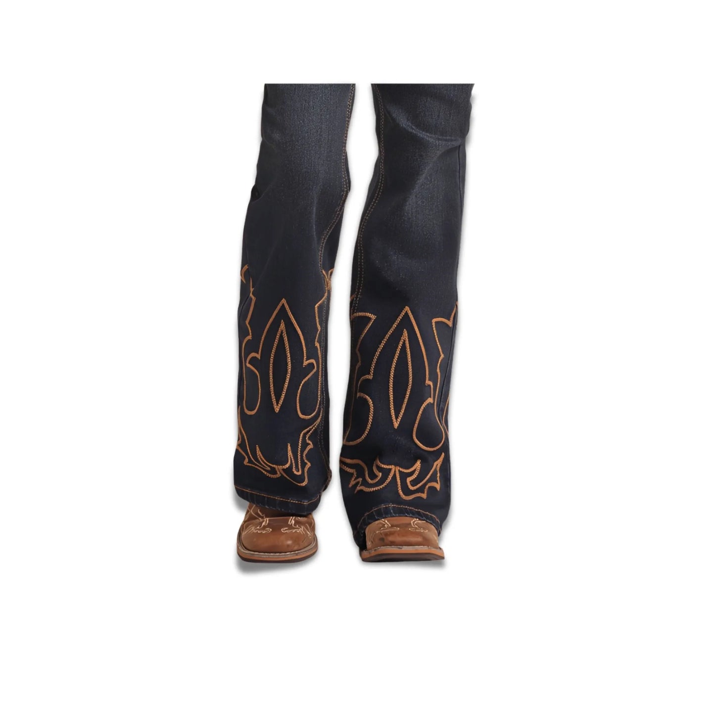 Rock & Roll Girl's Embroidered Denim Mid-Rise Trouser Jeans weis-western-wear