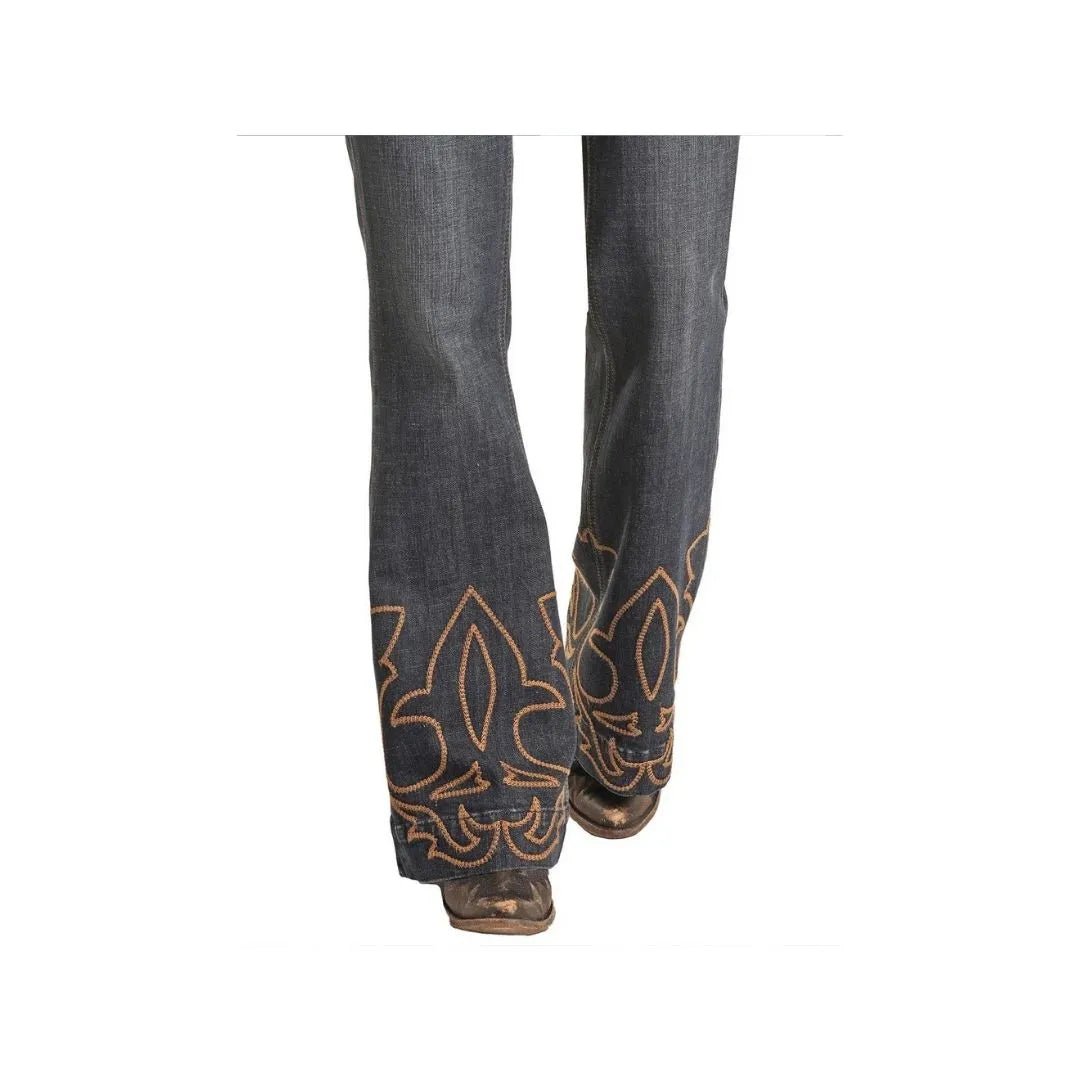 Rock & Roll Women's Mid Rise Trouser Jeans - Rock & Roll Denim