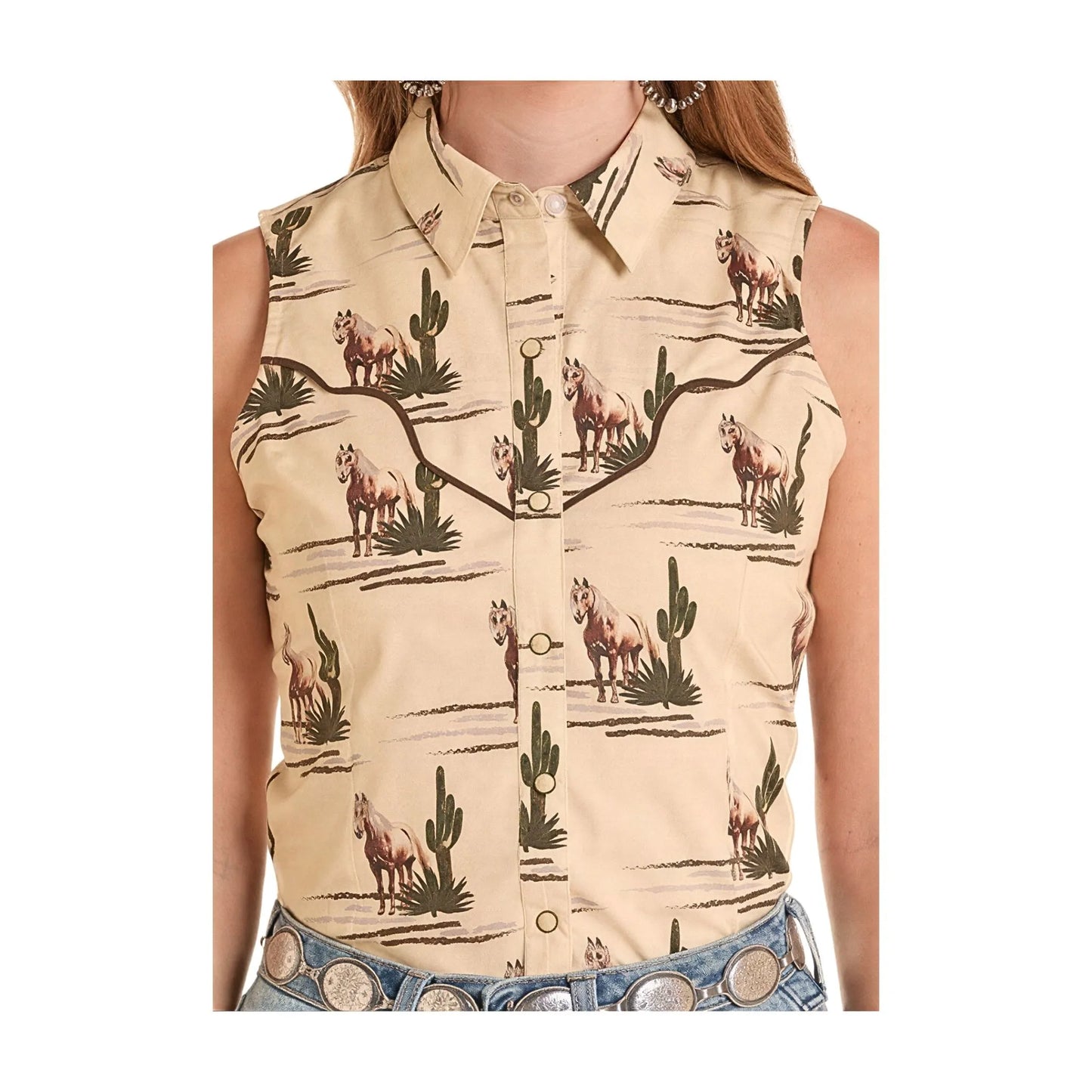 Rock&Roll Women's Sleeveless Retro Shirt
