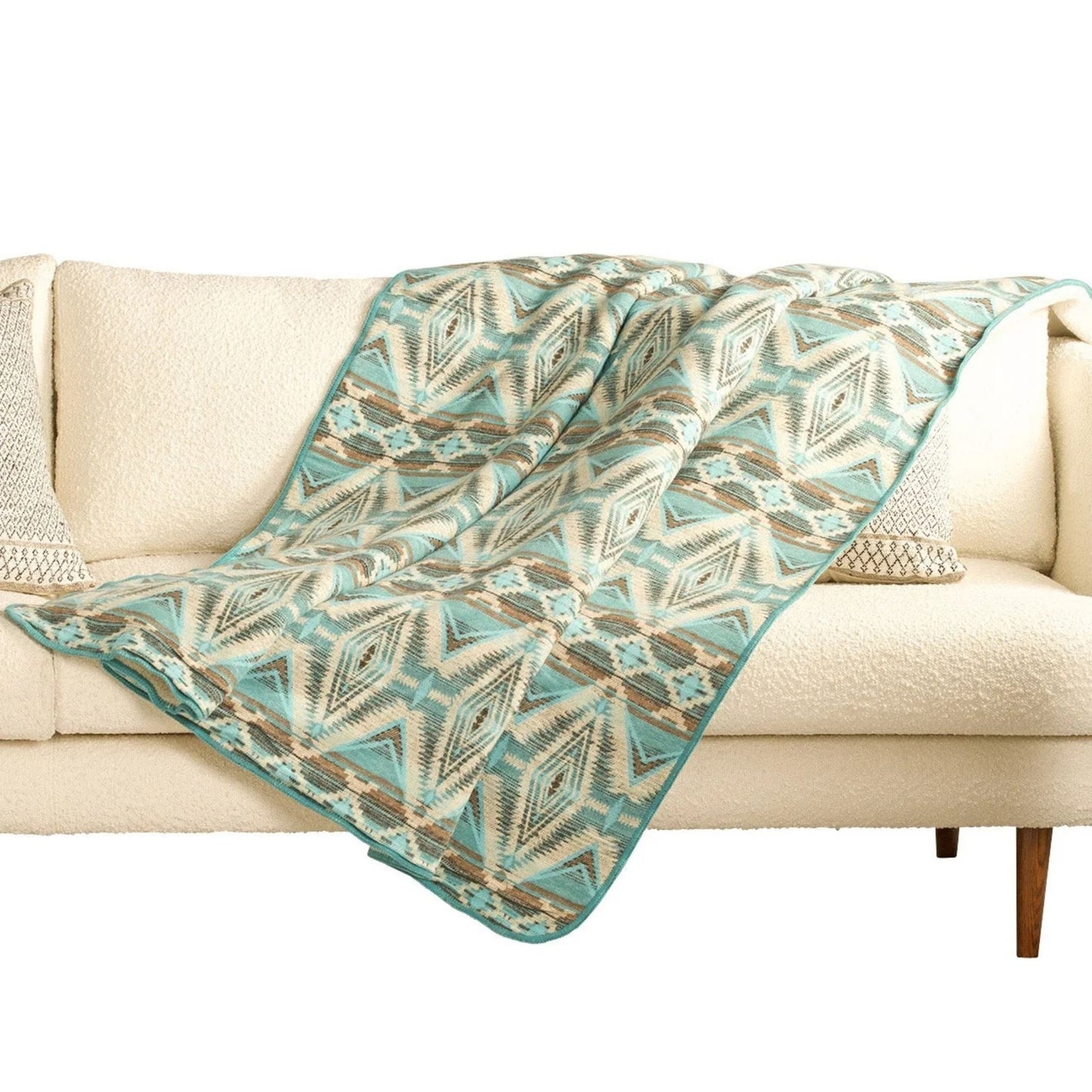 Rock & Roll Jacquard Berber Lined Blanket weis-western-wear