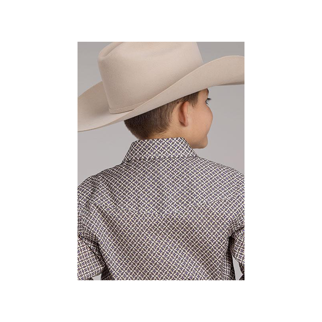 Roper Boy's Pinwhell Fouldard Snaps Long Sleeve Western Shirt