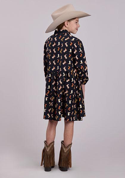 Roper Girl's Boot Printed Peasant Dress - Roper