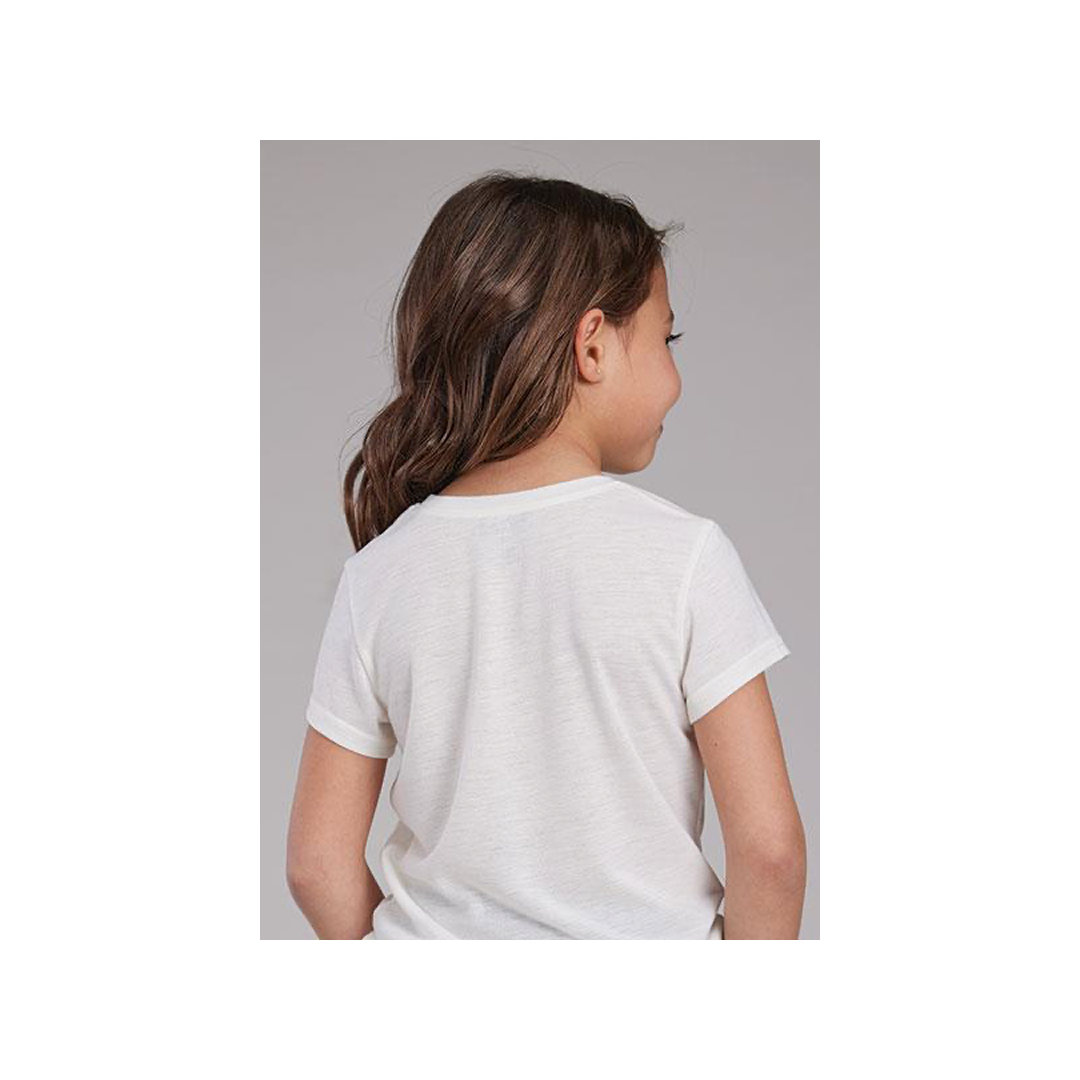 Roper Girl's Cream Jersey Knit T-Shirt