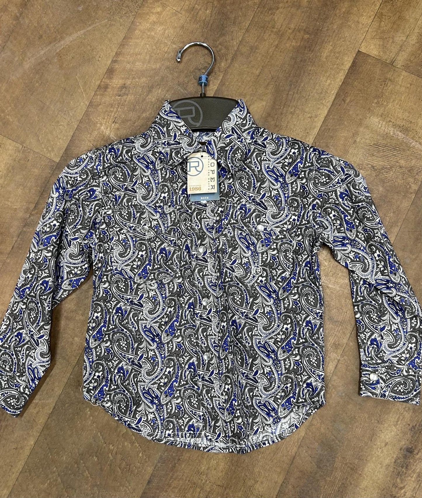 Roper Kids long Sleeve Paisley Snap Shirt