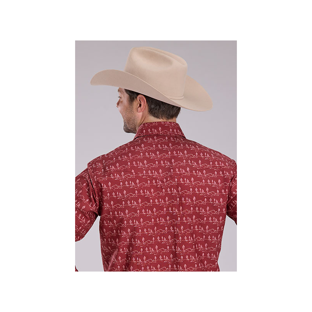 Roper Men's Long Sleeve Button Up Desert Stripe Print Shirt