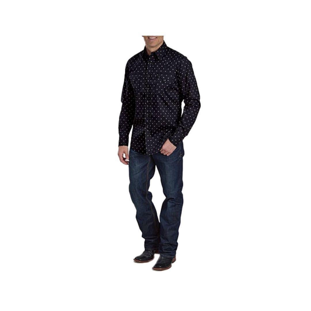 Roper Men's Long Sleeve Snap Diamond Print Shirt - Roper
