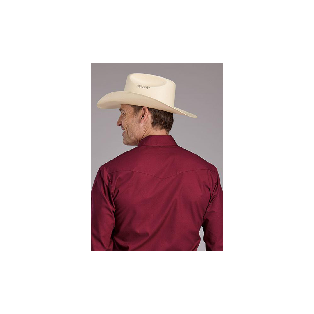 Roper Men's Long Sleeve Snap Shirt In Berry