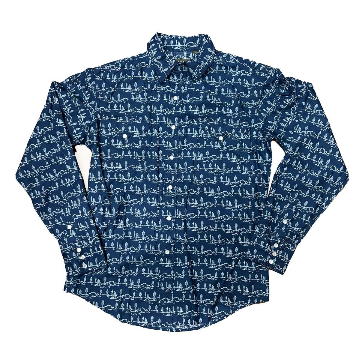 Roper Men's Performance All Over Desert Stripe Print Blue